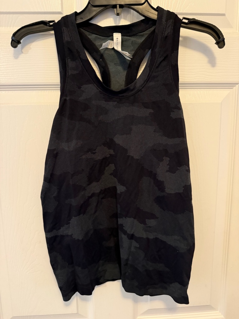 Athleta Black Charcoal Camo Racerback Tank Top